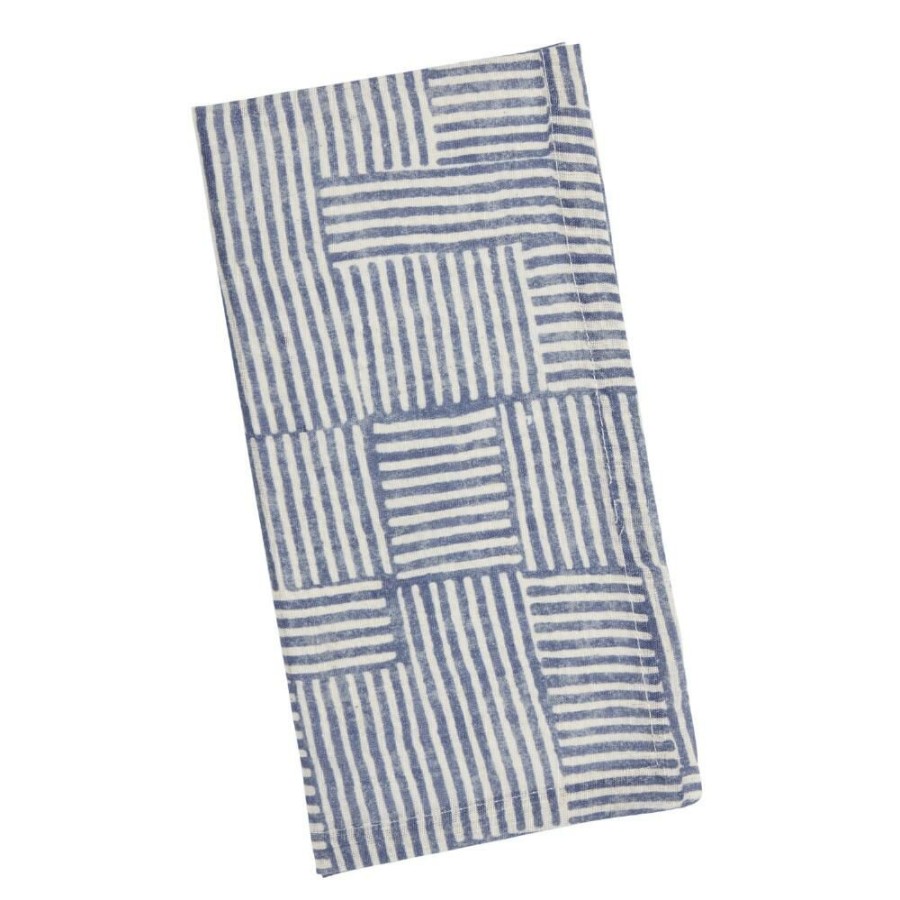 Table Linens * | World Market Blue And White Square Bijou Napkins Set Of 4