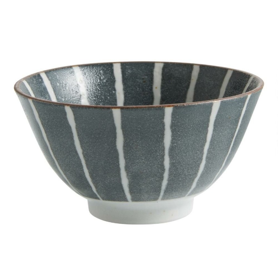 Dinnerware * | World Market Small Blue And White Porcelain Line Noodle Bowl