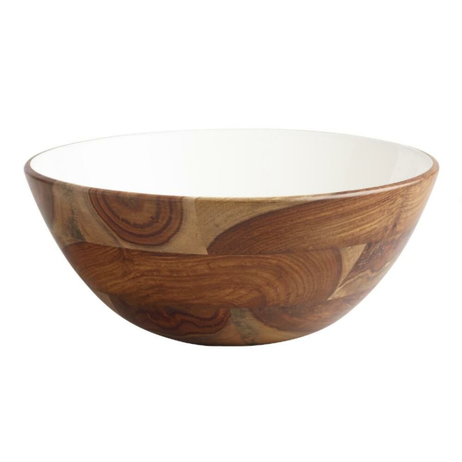 Serveware * | World Market Large White Enamel Wood Bowl