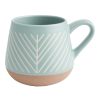 Drinkware * | World Market Matte Mint Green Reactive Glaze Geo Ceramic Mug