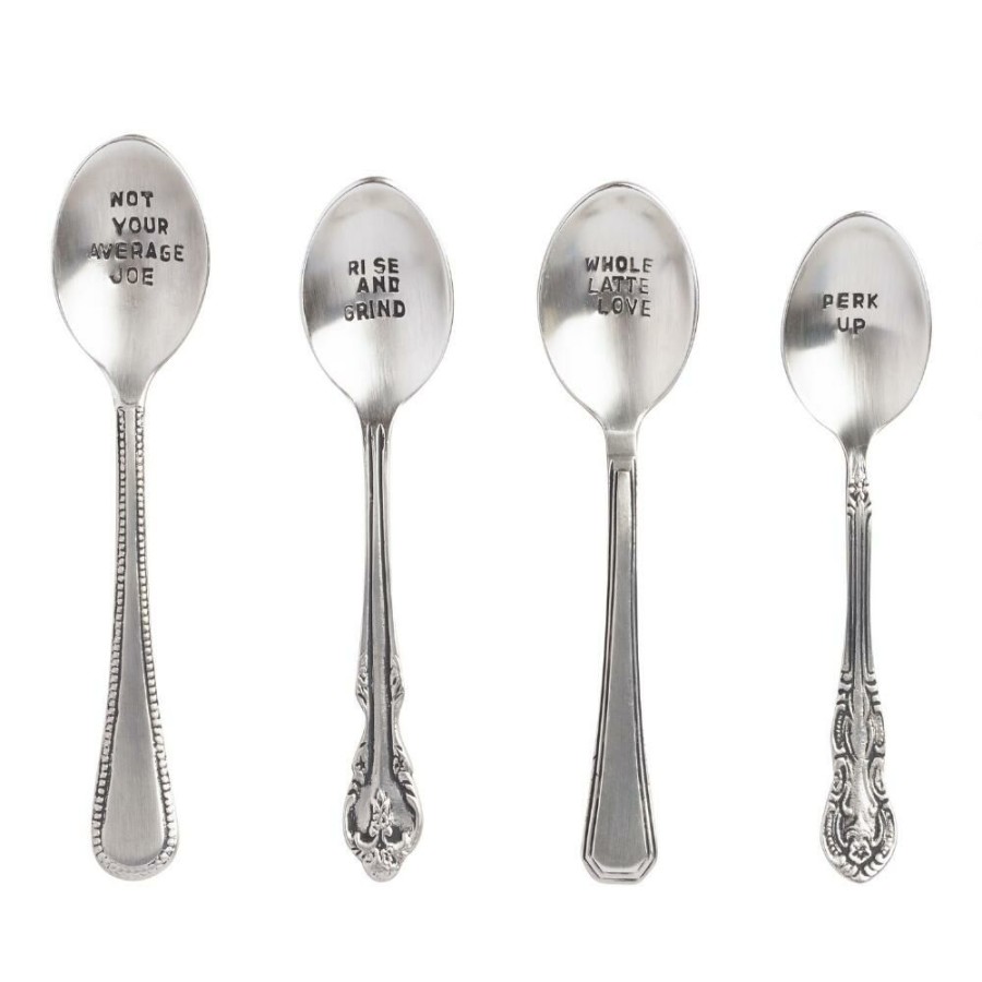 Flatware * | World Market Hand Stamped Coffee Spoons Set Of 4