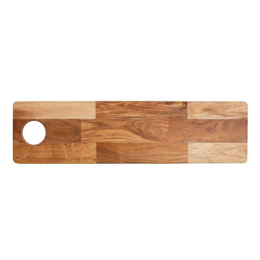 Serveware * | World Market Large Acacia Wood Charcuterie And Cheese Serving Board