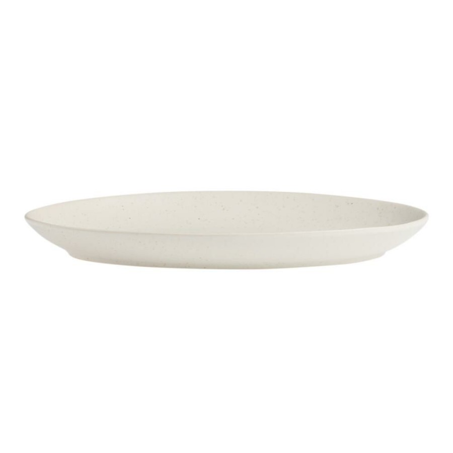 Serveware * | World Market Flekk Cream Speckled Serving Platter