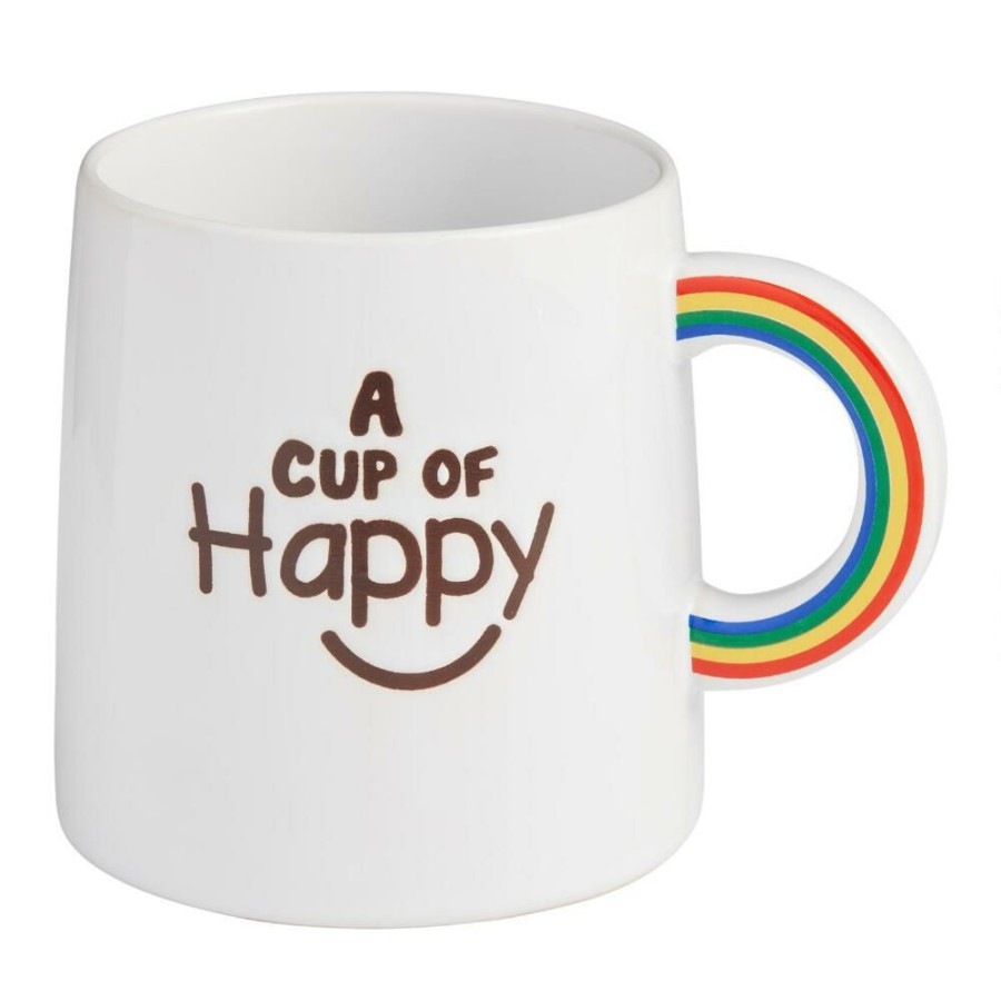 Drinkware * | World Market A Cup Of Happy Rainbow Handle Ceramic Mug