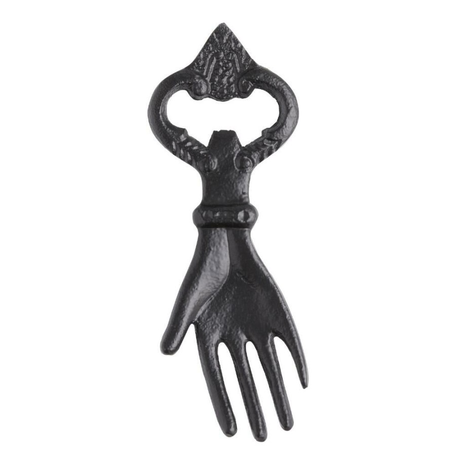 Bar * | World Market Black Iron Hand Bottle Opener