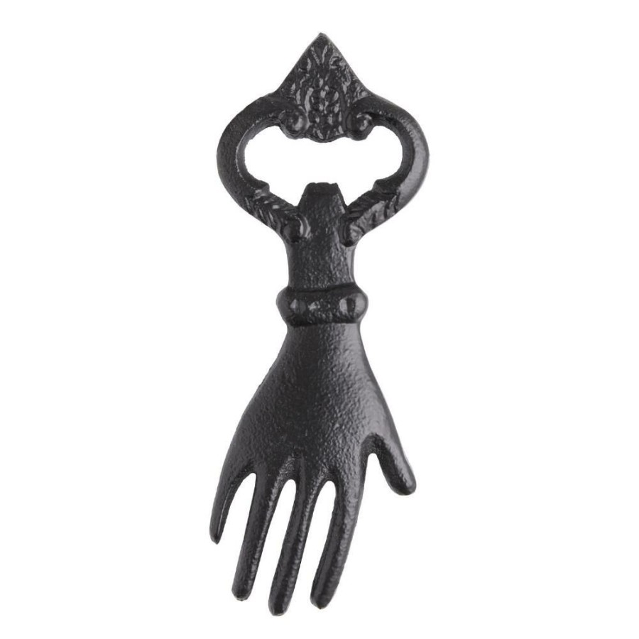 Bar * | World Market Black Iron Hand Bottle Opener