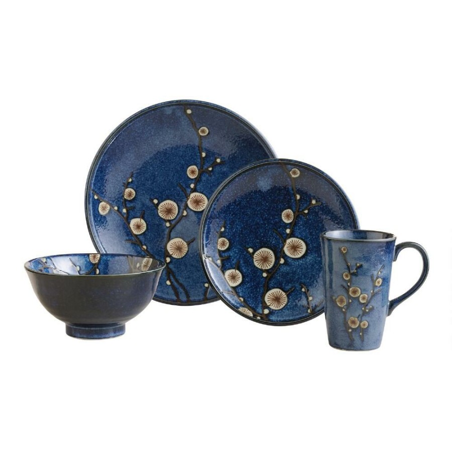 Drinkware * | World Market Cherry Blossom Blue Porcelain Mug Set Of 6