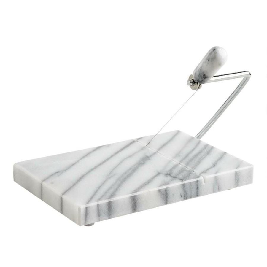 Serveware * | World Market White Marble And Wire Cheese Slicer