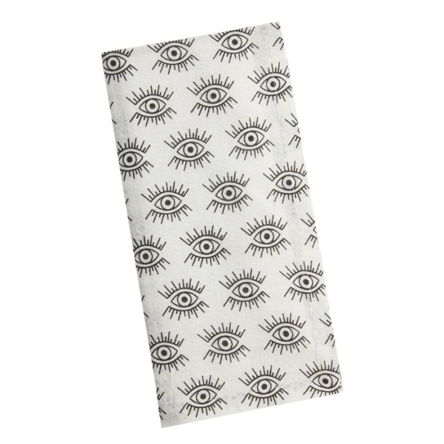 Table Linens * | World Market Eyes Printed Cotton Napkins Set Of 4