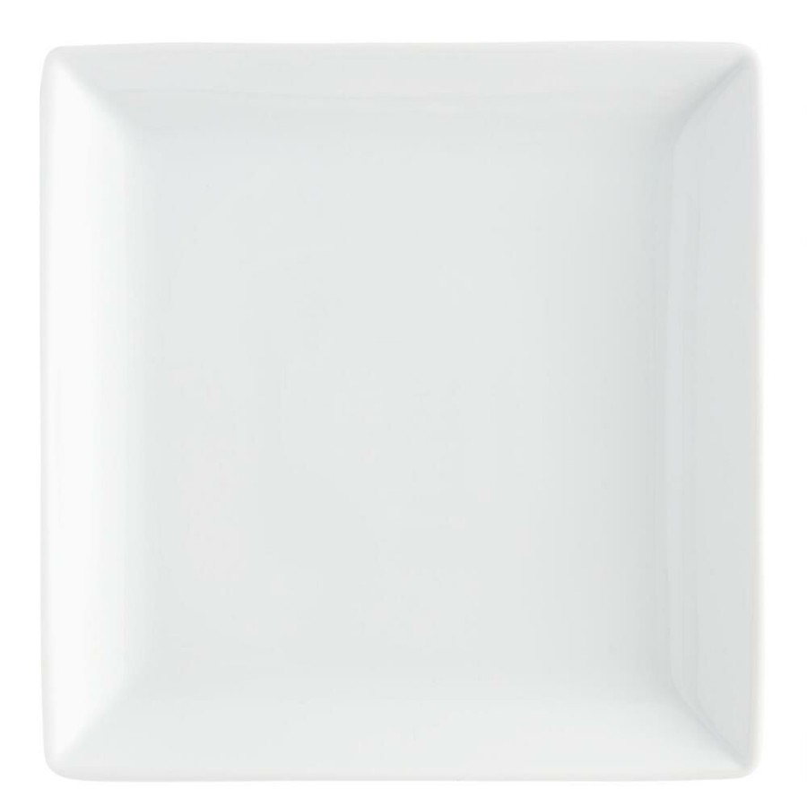 Dinnerware * | World Market Square White Porcelain Coupe Dinner Plate