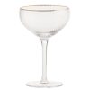 Drinkware * | World Market Gold Rim Ribbed Coupe Glass