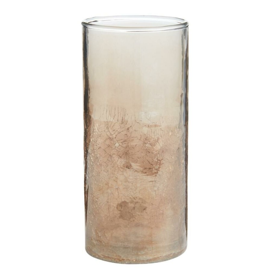 Drinkware * | World Market Freida Taupe Luster Crackle Highball Glass