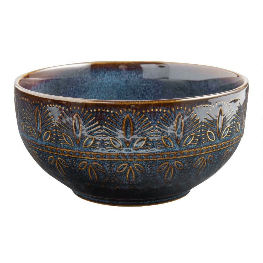 Dinnerware * | World Market Willow Indigo Blue Embossed Cereal Bowl