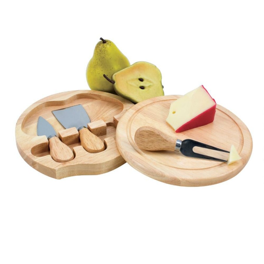 Serveware * | World Market Rubberwood Cheese Board And Tools Set