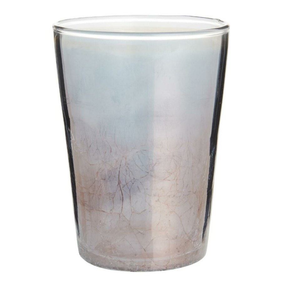 Drinkware * | World Market Freida Smoke Luster Crackle Double Old Fashioned Glass