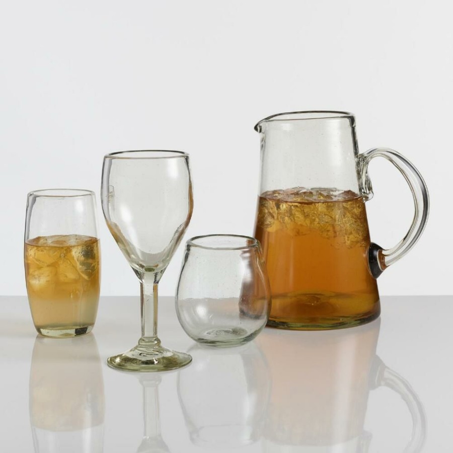 Drinkware * | World Market Recycled Stemless Wine Glasses Set Of 4