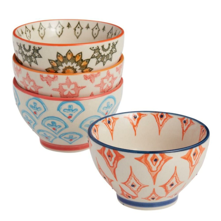 Dinnerware * | World Market Pad Print Rice Bowl Set Of 4