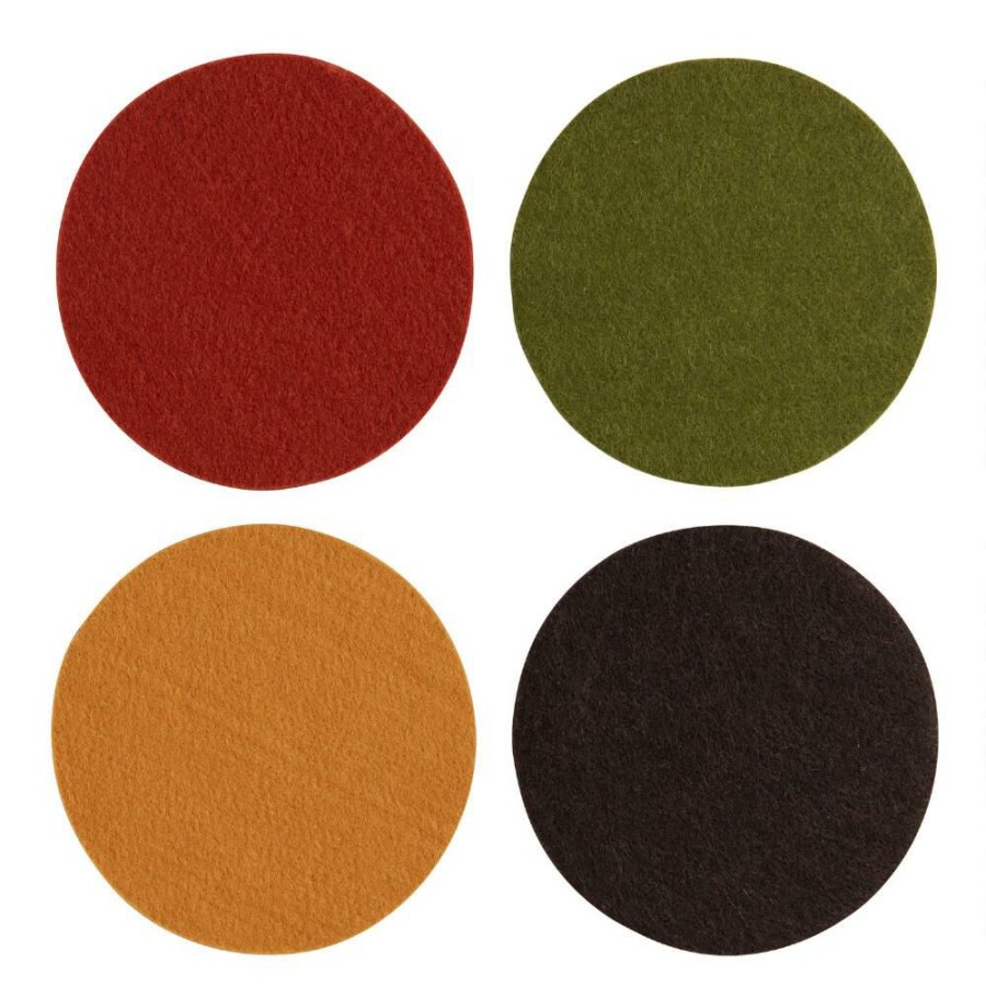 Bar * | World Market Round Felt Coasters 4 Pack